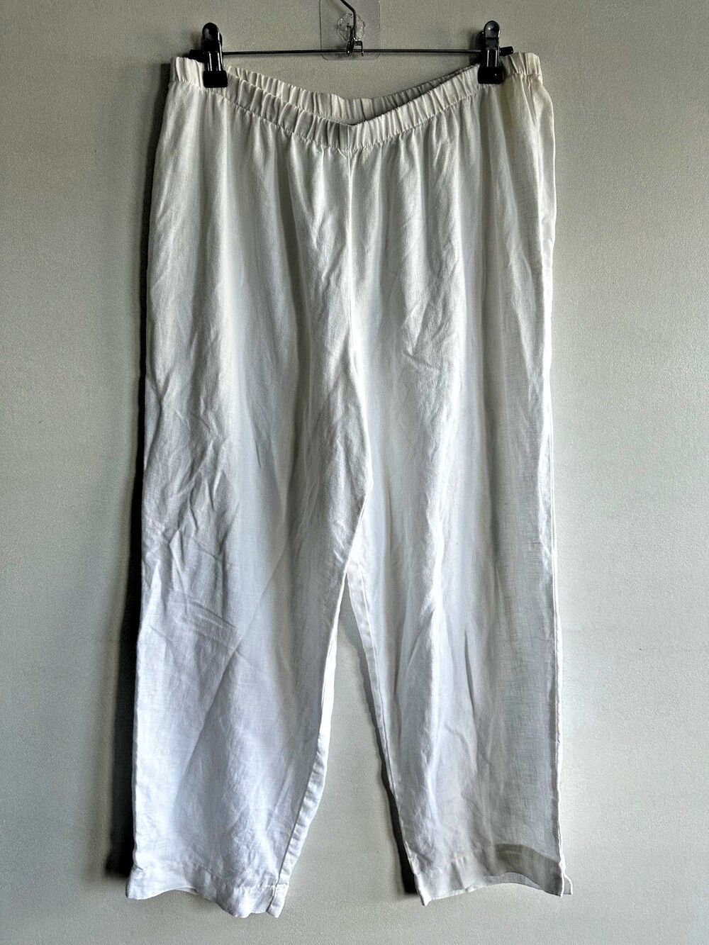 Hot Cotton WMNS M Petite 100% Linen Cropped Pants Coastal Resort Beach Travel